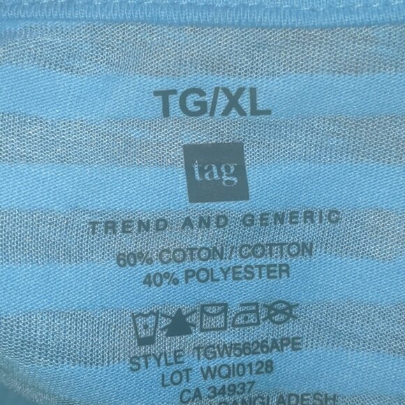 ---  Cotton Blend Light Weight Blue T-Shirt  XL - Picture 3 of 3